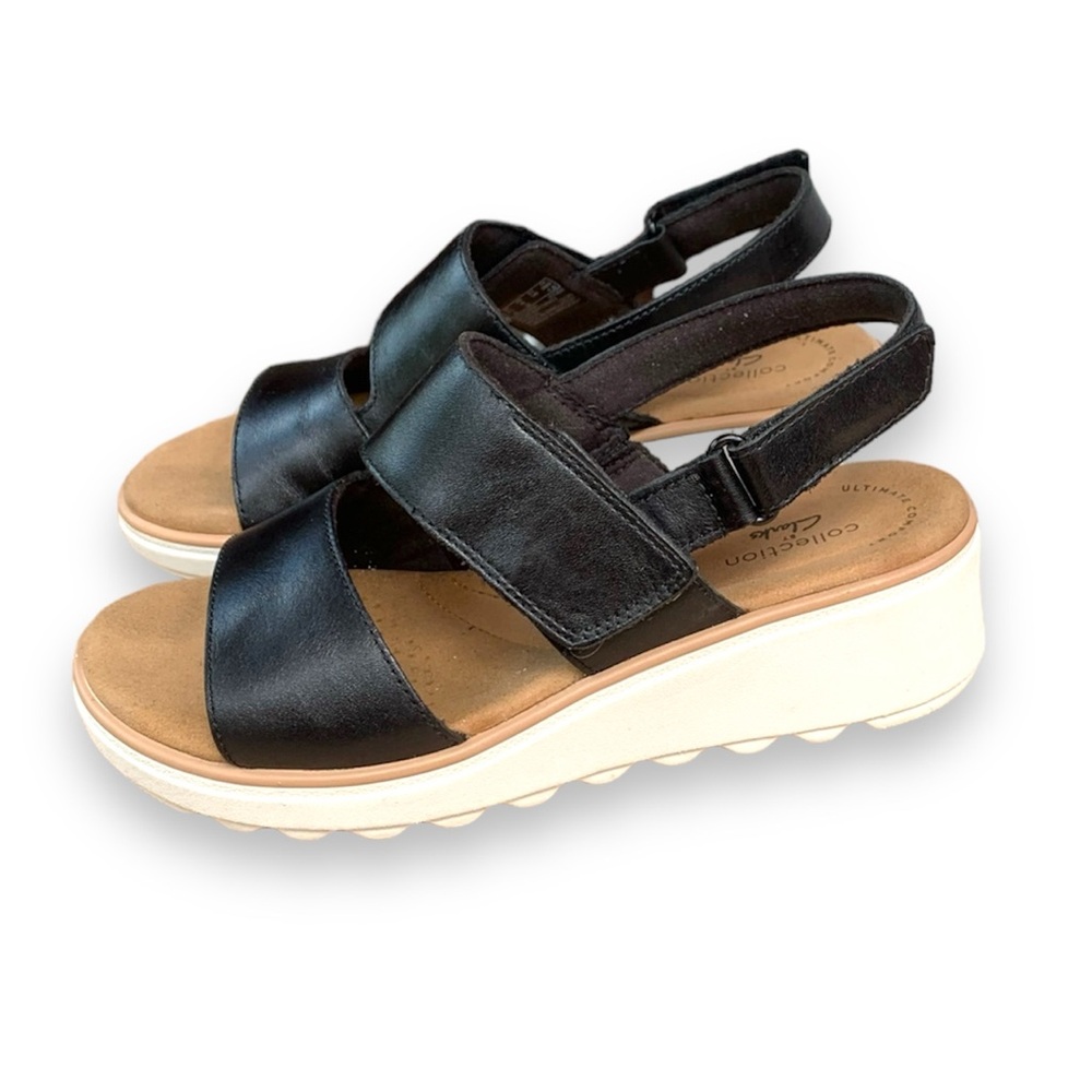 CLARKS I Jillian Claire Wedge Leather Sandals